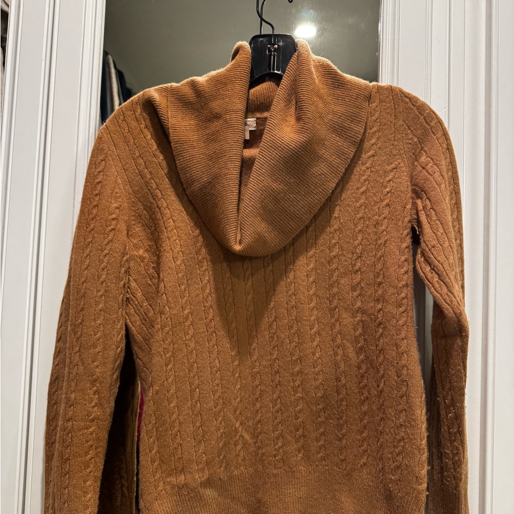 J.Crew 100% Cashmere Cable Knit Cowl Neck Sweater